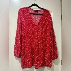 Red floral Romper